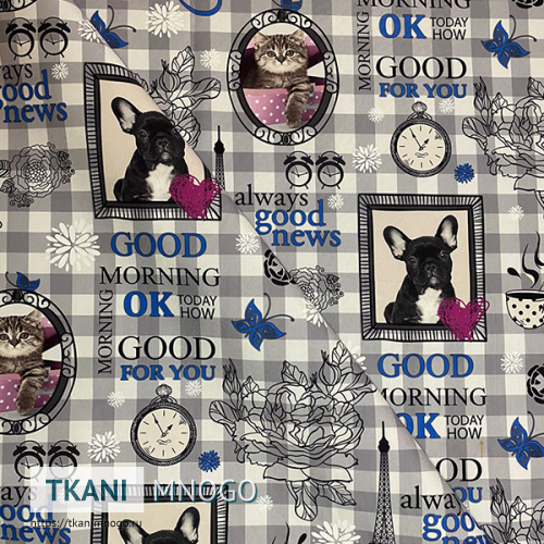 Фото рисунка микровелюра “Cats-4” анималистический.